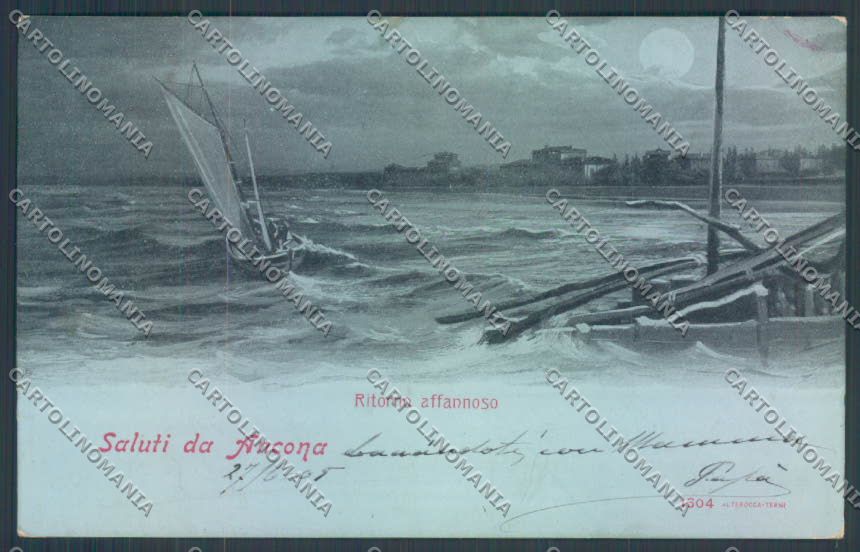 Ancona città Alterocca Chiaro di Luna cartolina ZG1920 – fronte