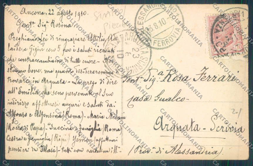 Ancona città Alterocca STRAPPO PIEGHE cartolina ZG1921 – retro