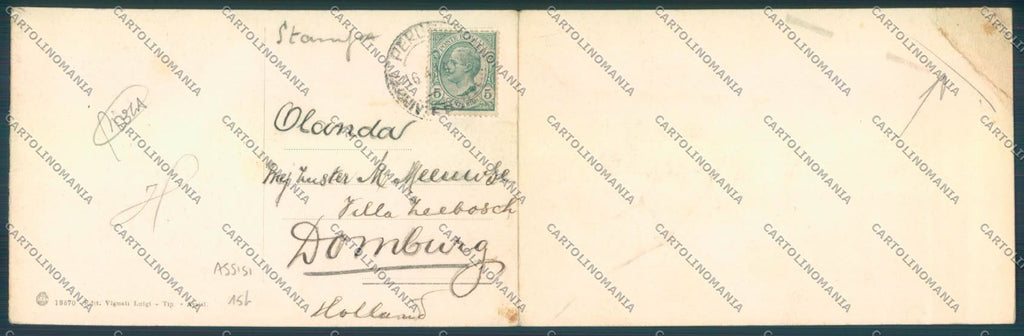 Perugia Assisi Doppia PIEGA cartolina ZG1973 – retro