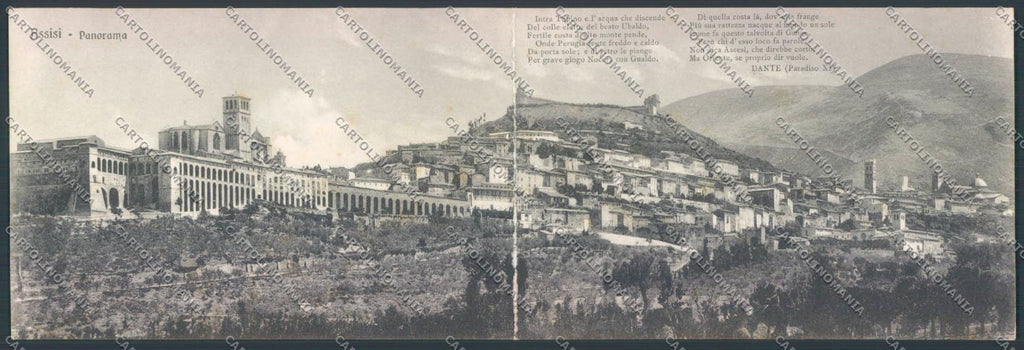 Perugia Assisi Panoramica Doppia cartolina ZG1994 – fronte