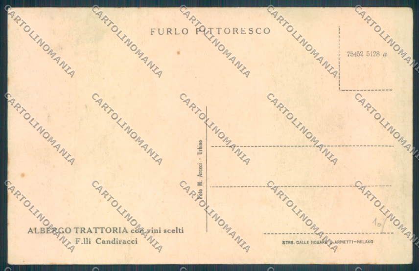 Pesaro Passo del Furlo cartolina ZG2019 – retro