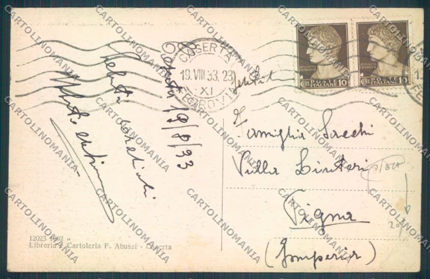 Caserta San Leucio PIEGA cartolina ZG2068 – retro