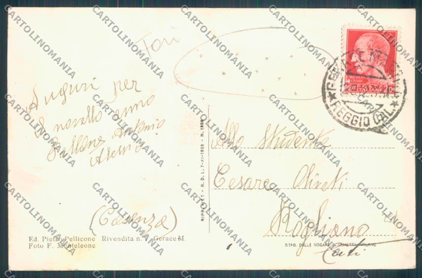 Reggio Calabria Locri Gerace Marina FORI cartolina ZG2095 – retro