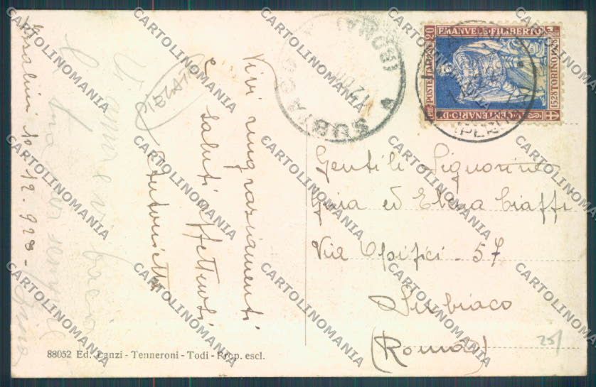 Perugia Todi PIEGATA cartolina ZG2099 – retro