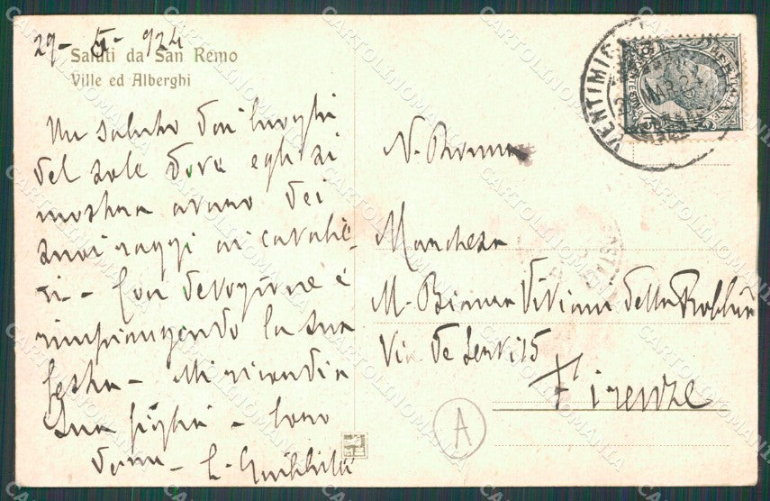 Imperia Sanremo Cartolina ZG2117 – retro