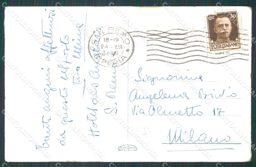 Imperia Sanremo ABRASA Cartolina ZG2159 – retro