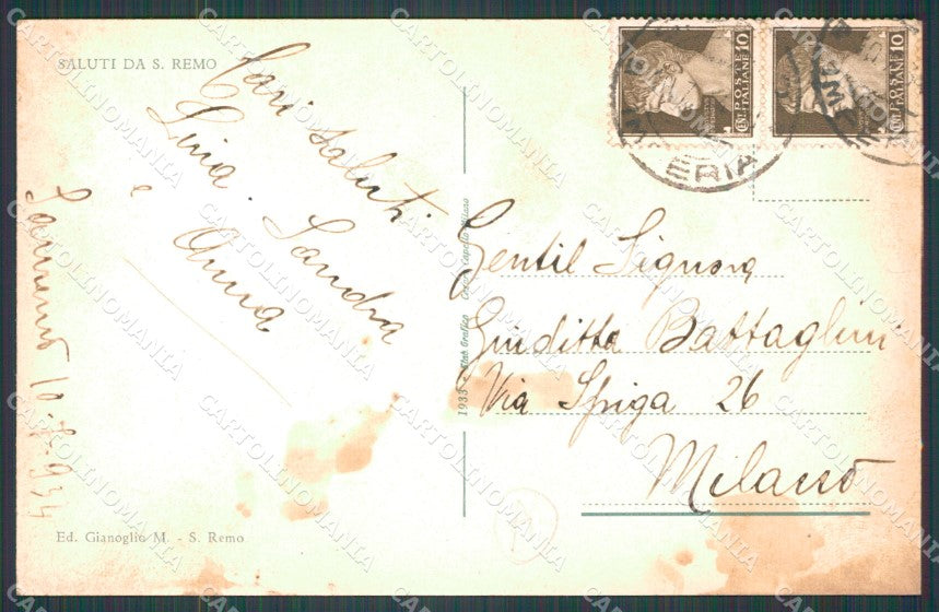 Imperia Sanremo MACCHIE Cartolina ZG2163 – retro
