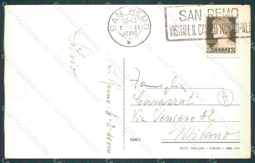 Imperia Sanremo PIEGATA Cartolina ZG2169 – retro