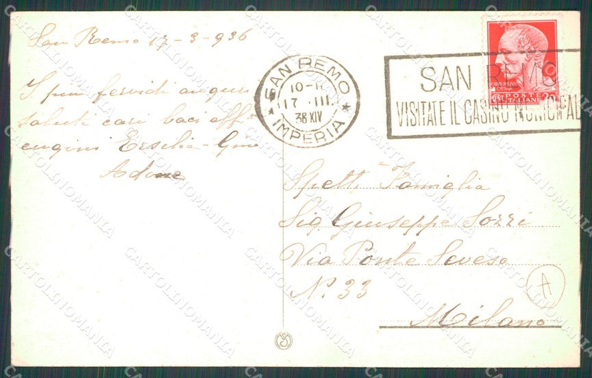 Imperia Sanremo Tram Auto Cartolina ZG2171 – retro