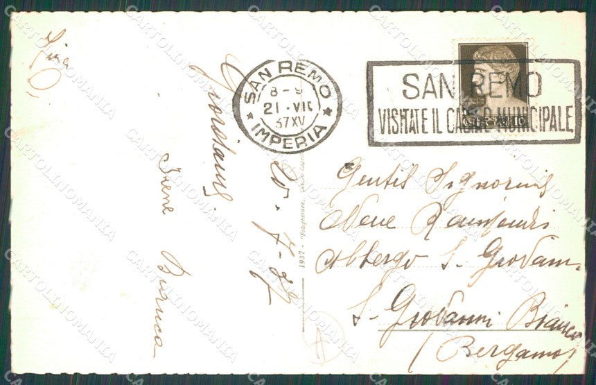 Imperia Sanremo Cartolina ZG2174 – retro