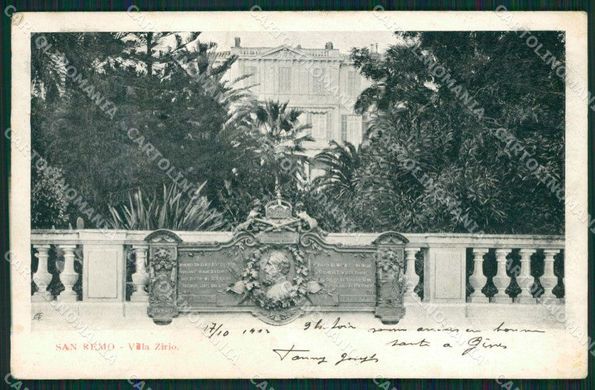 Imperia Sanremo Villa Zirio Cartolina ZG2218 – fronte