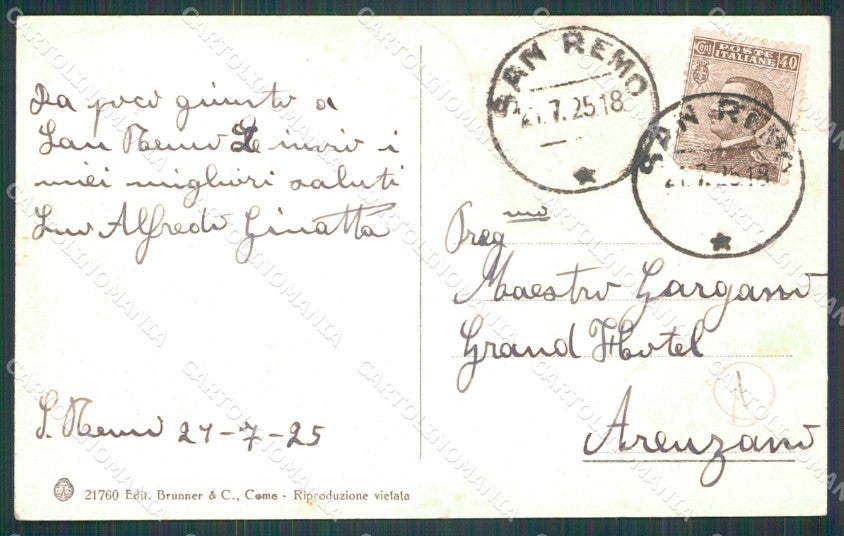 Imperia Sanremo Cartolina ZG2225 – retro
