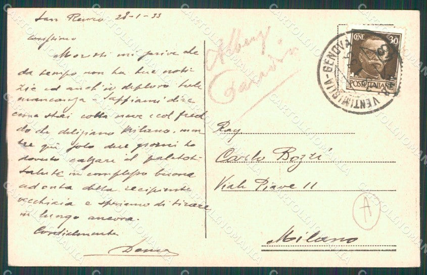 Imperia Sanremo PIEGA Cartolina ZG2279 – retro