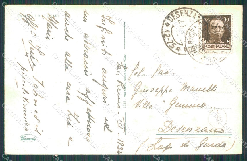 Imperia Sanremo PIEGA Cartolina ZG2284 – retro
