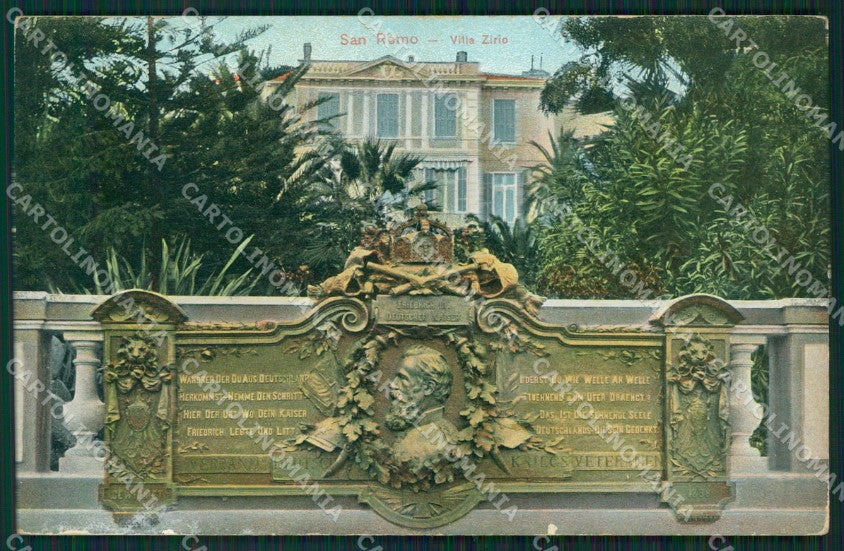 Imperia Sanremo Villa Zirio SCOLLATA ABRASA Cartolina ZG2301 – fronte