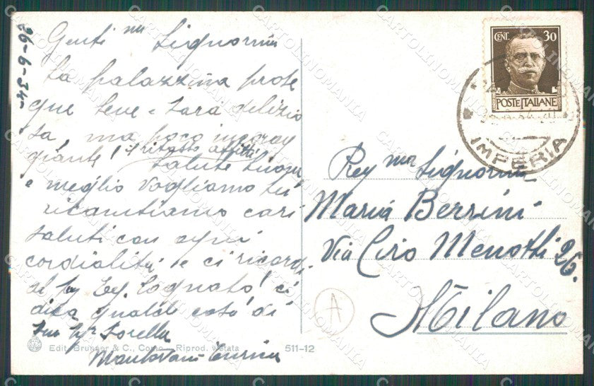 Imperia Sanremo Monte Corvi Cartolina ZG2333 – retro