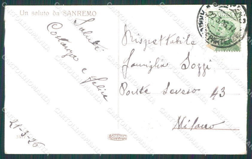 Imperia Sanremo Berigo Cartolina ZG2339 – retro
