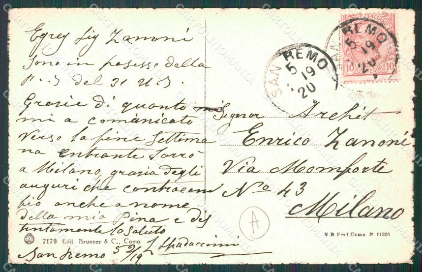 Imperia Sanremo Cartolina ZG2355 – retro