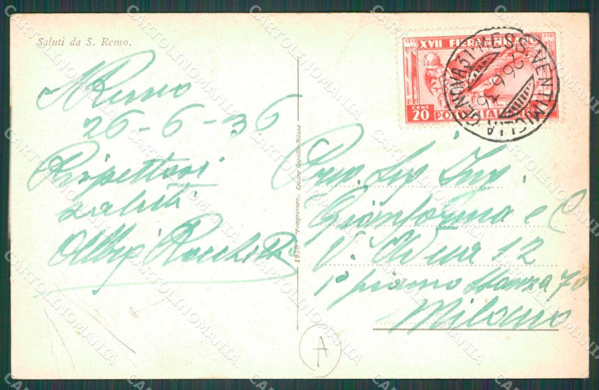 Imperia Sanremo PIEGHE Cartolina ZG2359 – retro
