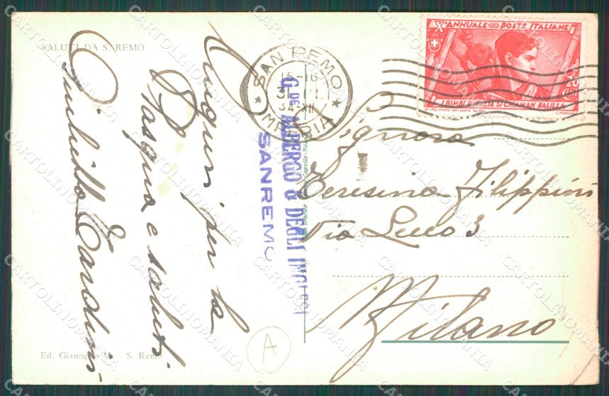 Imperia Sanremo PIEGHE Cartolina ZG2361 – retro
