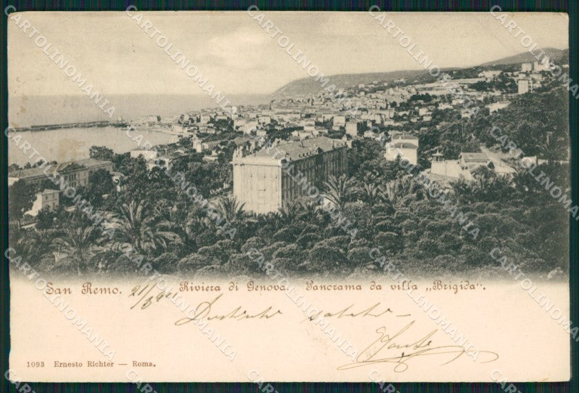 Imperia Sanremo Villa Brigida Cartolina ZG2372 – fronte