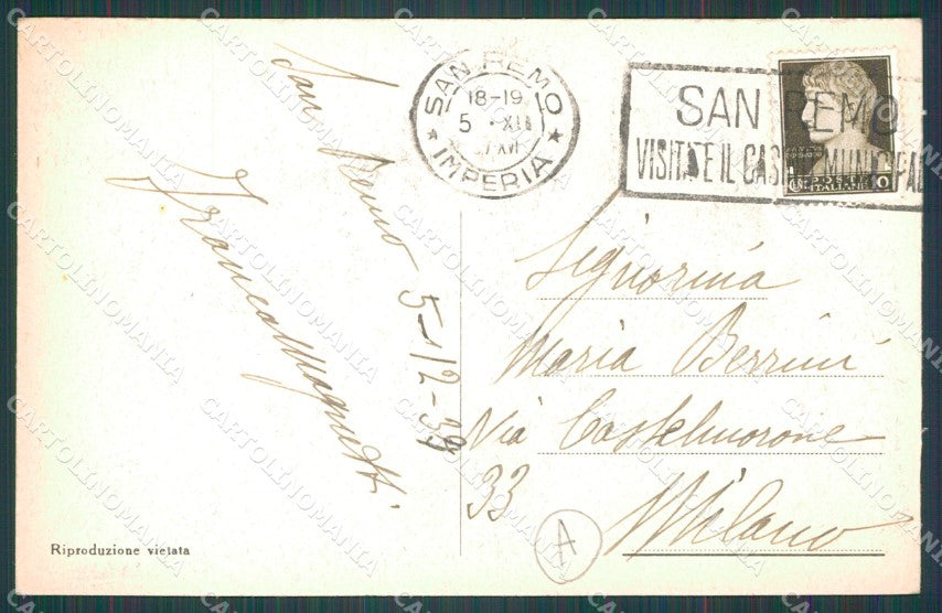 Imperia Sanremo PIEGA Cartolina ZG2384 – retro