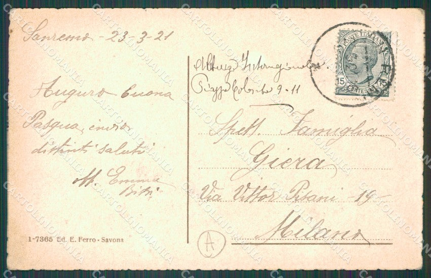 Imperia Sanremo Cartolina ZG2398 – retro