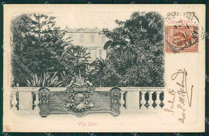 Imperia Sanremo Villa Zirio Cartolina ZG2422 – fronte