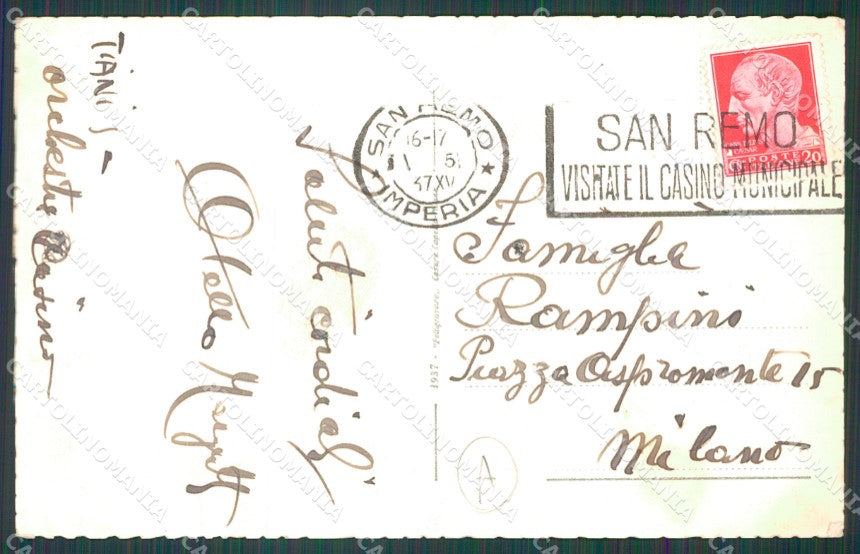 Imperia Sanremo Casinò Municipale Cartolina ZG2427 – retro