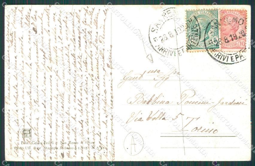 Imperia Sanremo PIEGATA Cartolina ZG2452 – retro