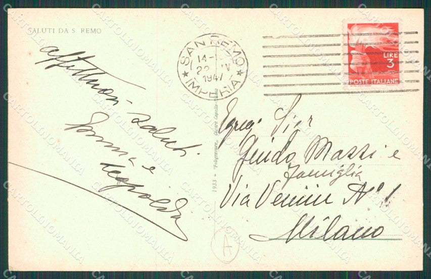 Imperia Sanremo Cartolina ZG2454 – retro