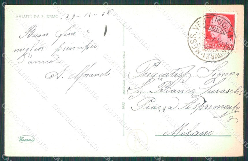 Imperia Sanremo Cartolina ZG2469 – retro