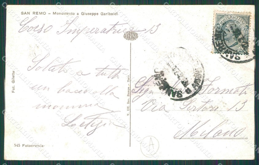 Imperia Sanremo Garibaldi Cartolina ZG2472 – retro