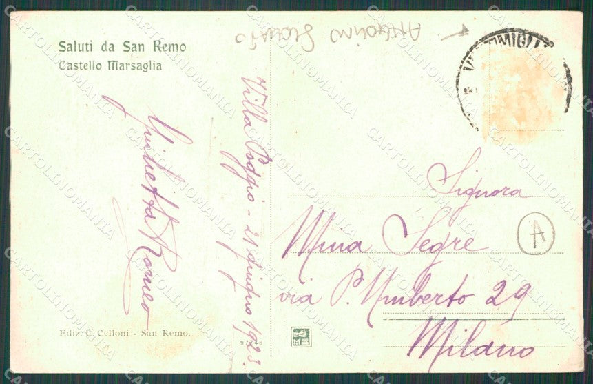 Imperia Sanremo Cartolina ZG2528 – retro