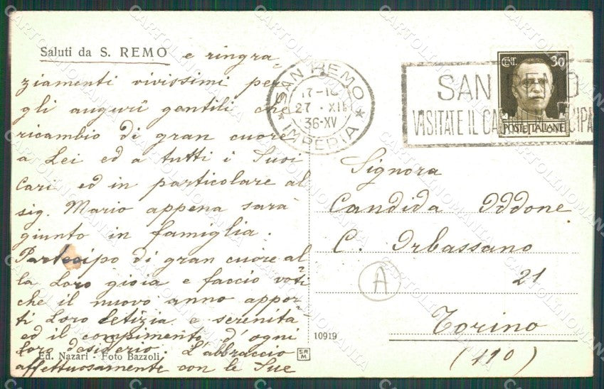 Imperia Sanremo Cartolina ZG2538 – retro