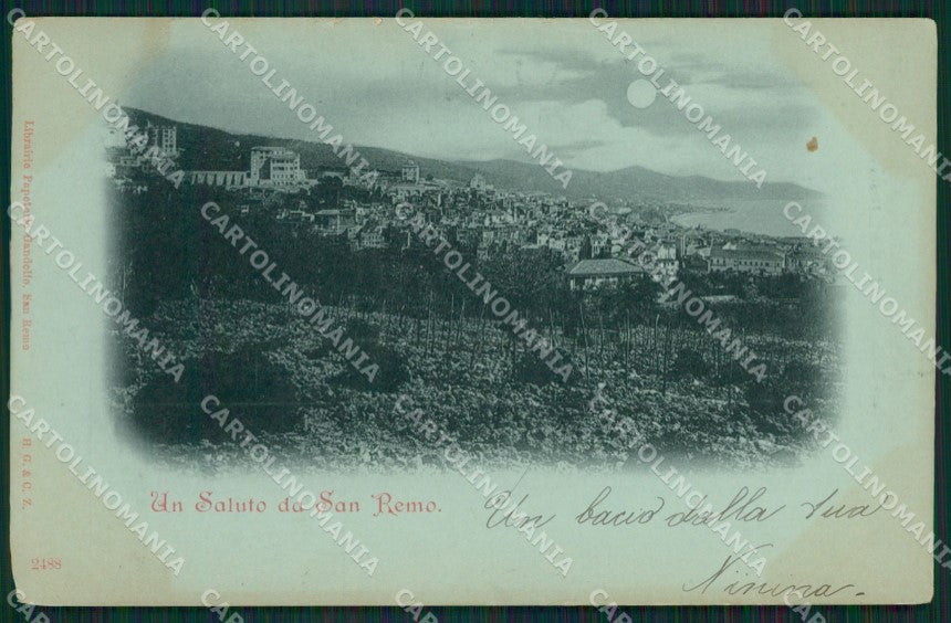 Imperia Sanremo Chiaro di Luna ABRASA Cartolina ZG2540 – fronte