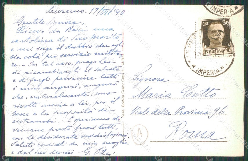 Imperia Sanremo Casinò Municipale Cartolina ZG2566 – retro