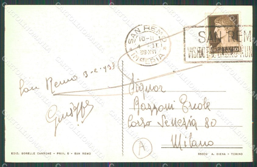 Imperia Sanremo Cartolina ZG2583 – retro