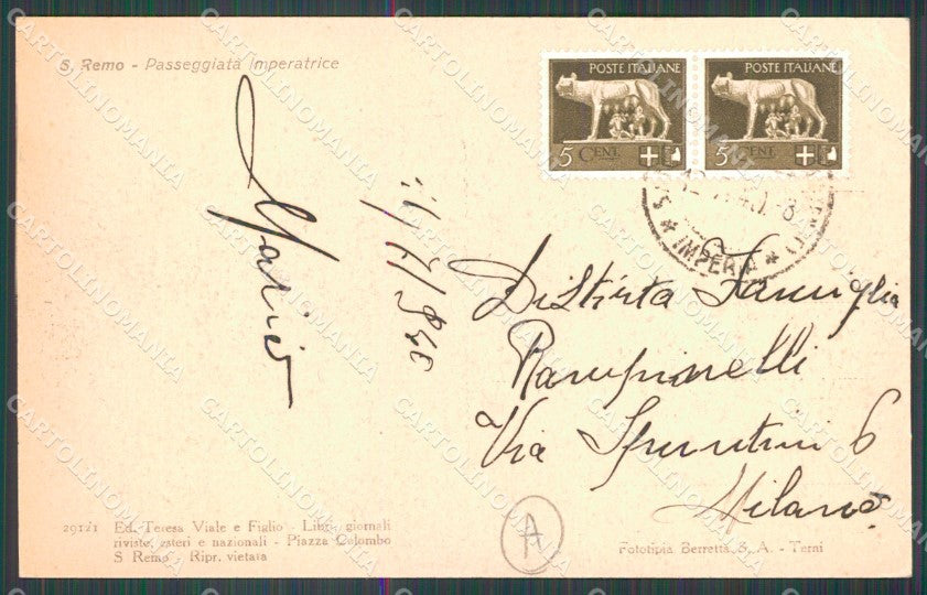 Imperia Sanremo Cartolina ZG2584 – retro