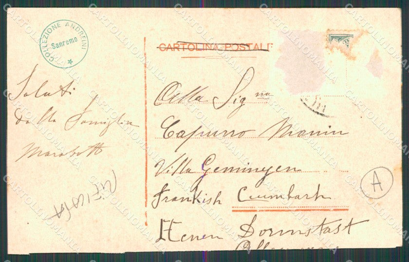 Imperia Sanremo RIFILATA ABRASA PIEGHE Cartolina ZG2612 – retro