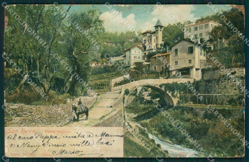 Imperia Sanremo RIPARATA ABRASA Cartolina ZG2629 – fronte