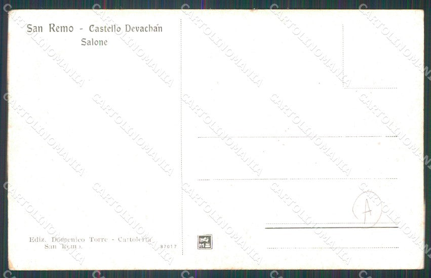 Imperia Sanremo Castello Devachan Cartolina ZG2664 – retro
