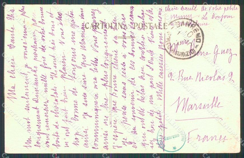 Imperia Sanremo Pensionato Sacro Cuore Cartolina ZG2666 – retro