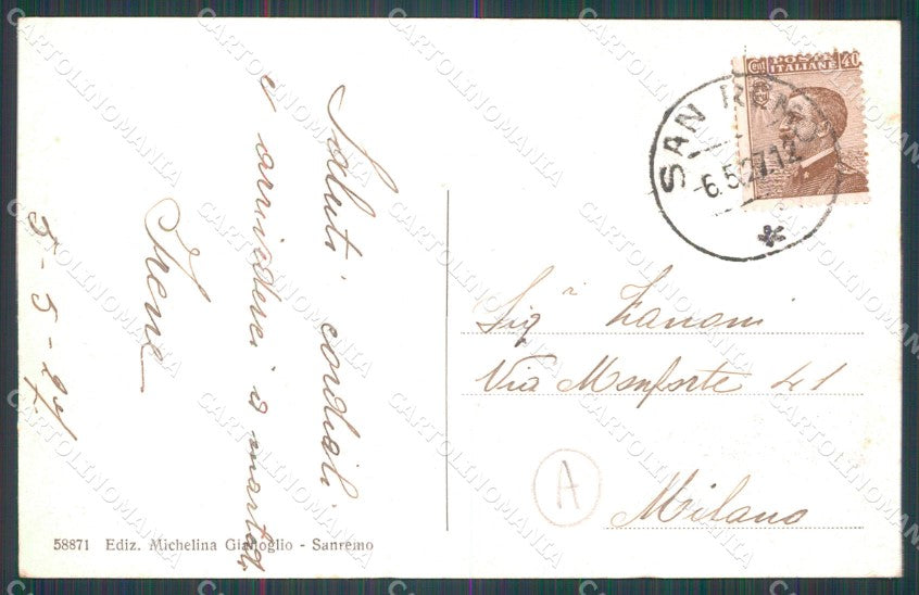 Imperia Sanremo Castello Marsaglia Cartolina ZG2680 – retro