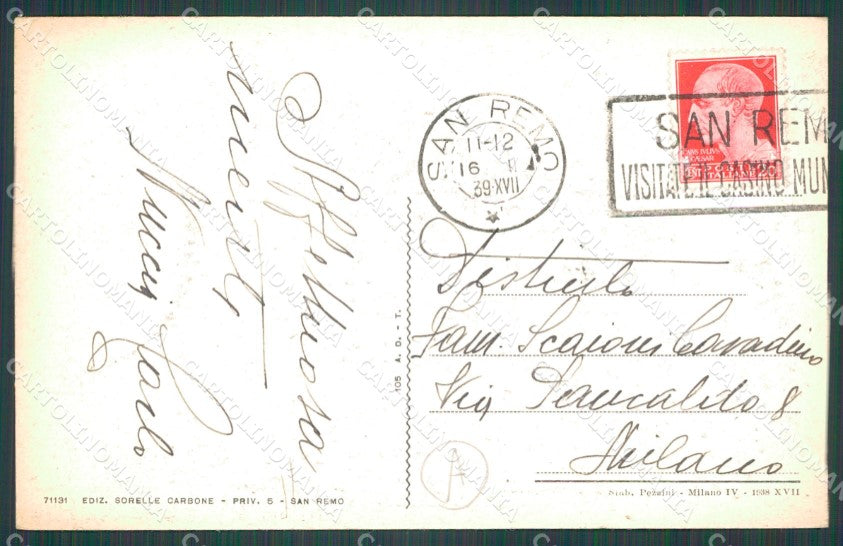 Imperia Sanremo Cartolina ZG2698 – retro