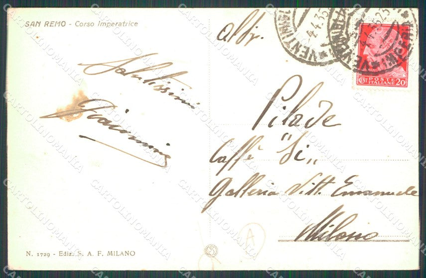 Imperia Sanremo STRAPPINO Cartolina ZG2708 – retro