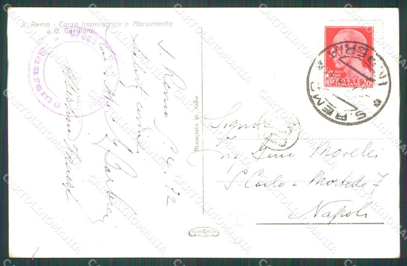 Imperia Sanremo Cartolina ZG2711 – retro