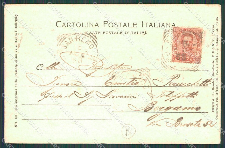 Imperia Sanremo Rilievo PIEGHINE Cartolina ZG2826 – retro
