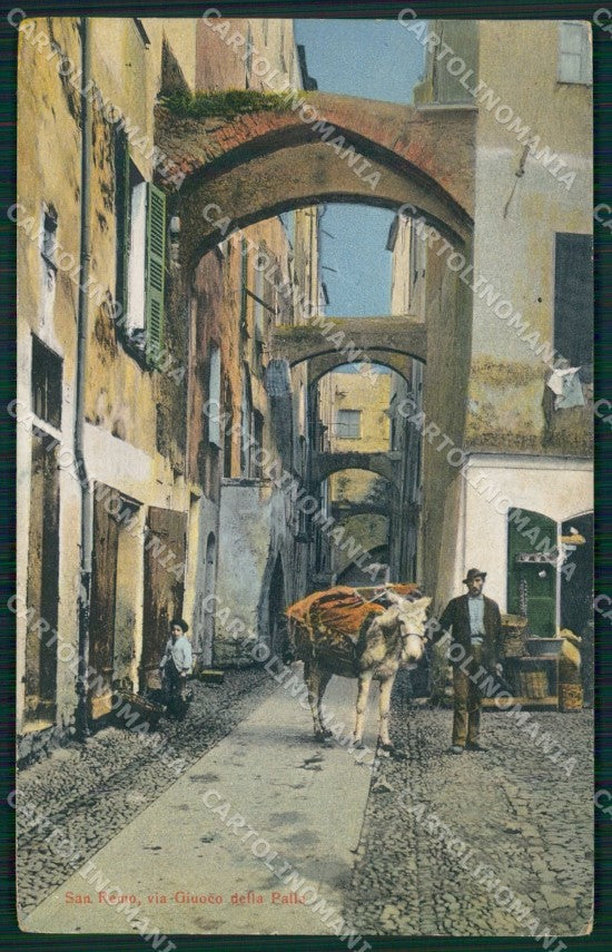 Imperia Sanremo Via Giuoco della Palla Asino Cartolina ZG2886 – fronte