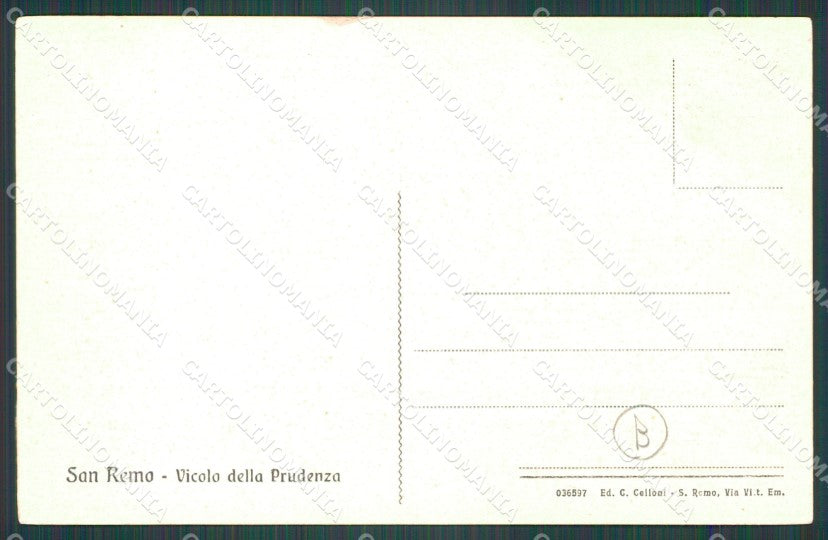 Imperia Sanremo Vicolo della Prudenza Cartolina ZG2893 – retro